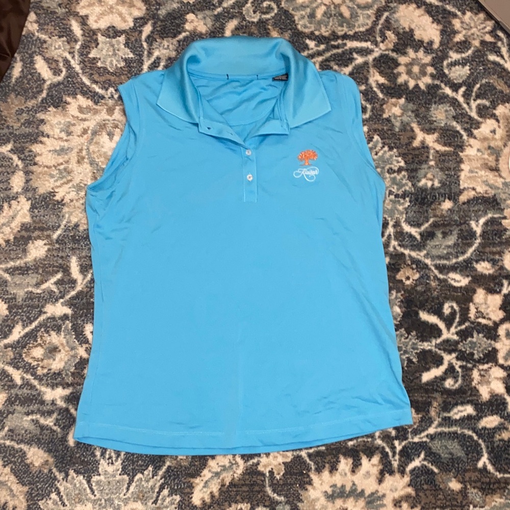 Women's Light Blue Sleeveless Kiawah Polo
